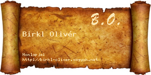 Birkl Olivér névjegykártya